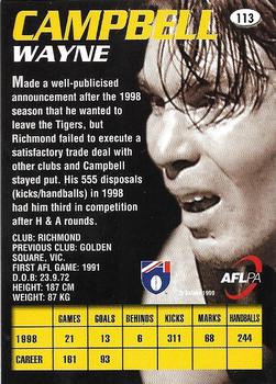 1999 Select AFL Premiere #113 Wayne Campbell Back